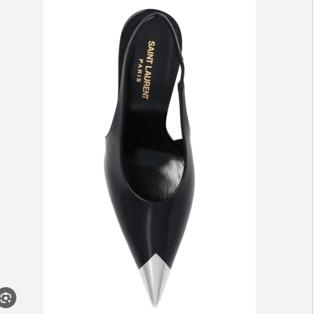 Saint Laurent Black and Silver Heels